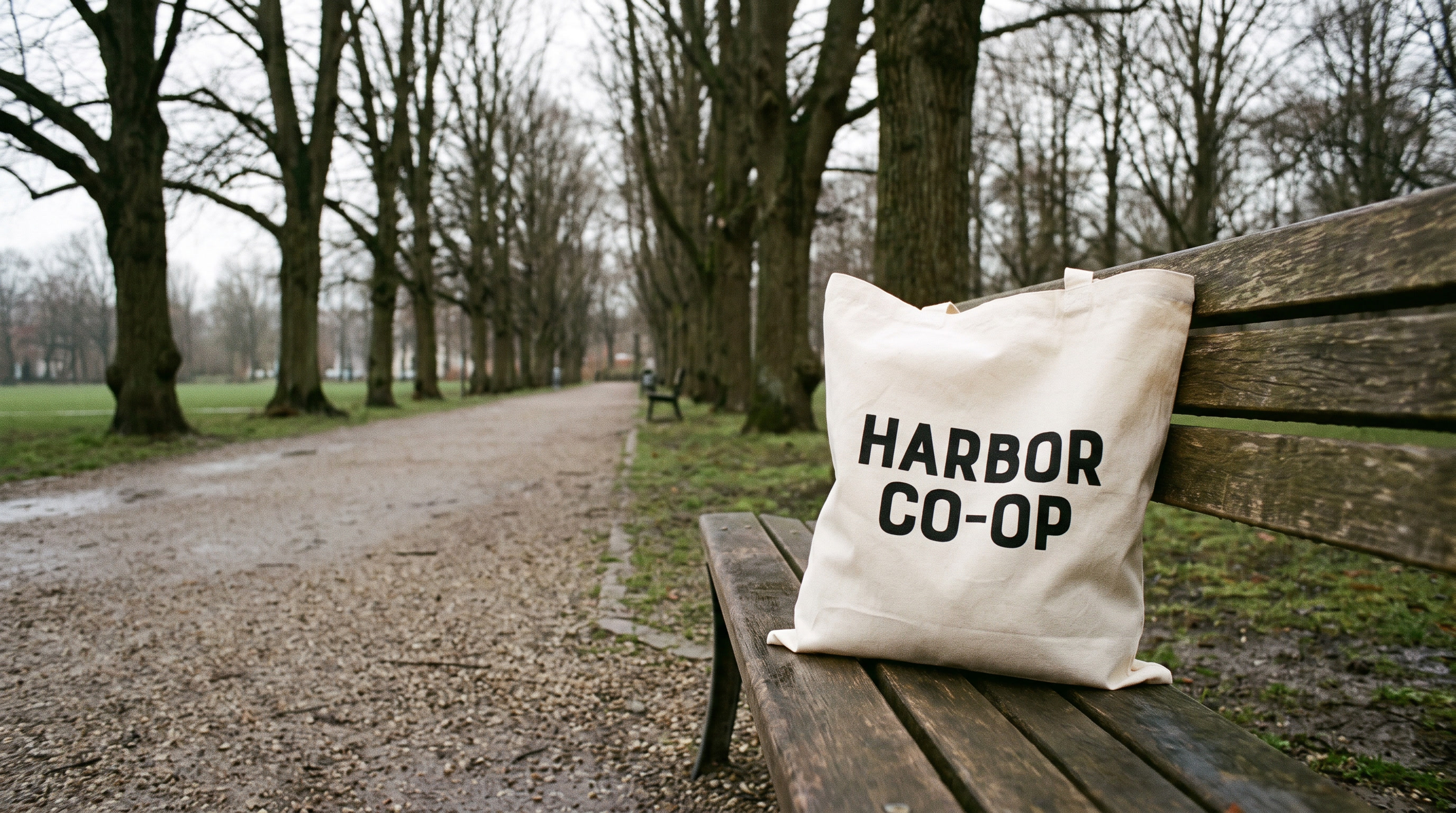 Nano Banana 2 vs Nano Banana Pro: cream tote with HARBOR CO-OP wordmark, 16:9 hero