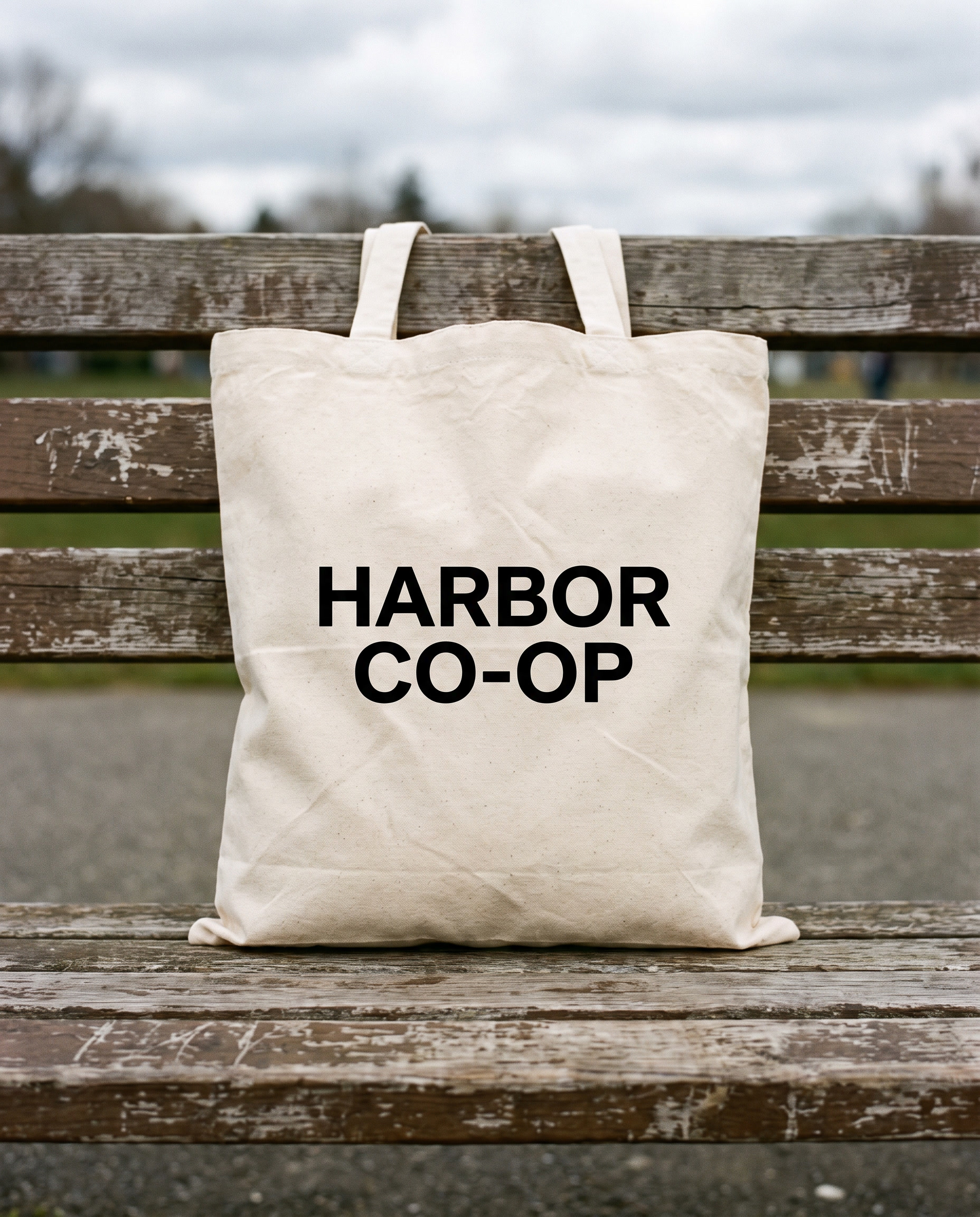 Nano Banana Pro tote with HARBOR CO-OP wordmark